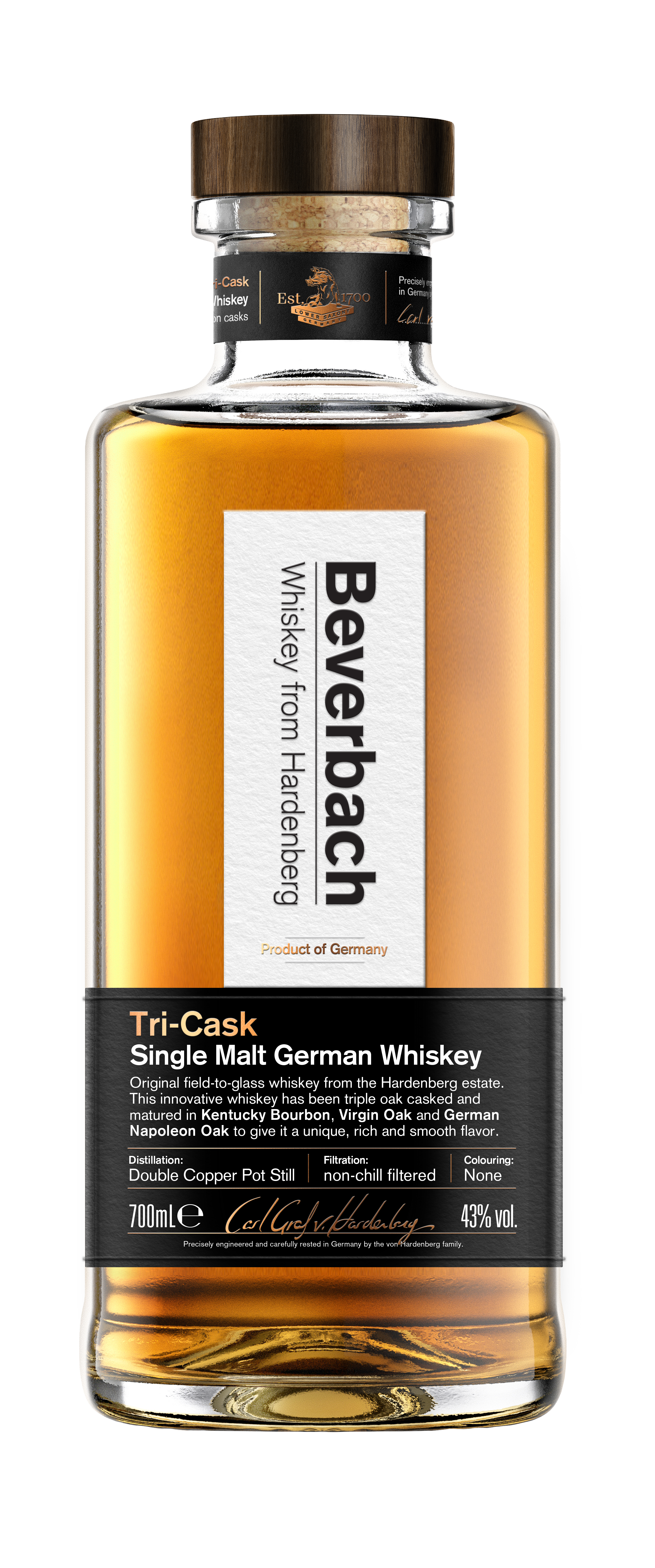 Beverbach Tri-Cask Single Malt German Whiskey, 0,7L