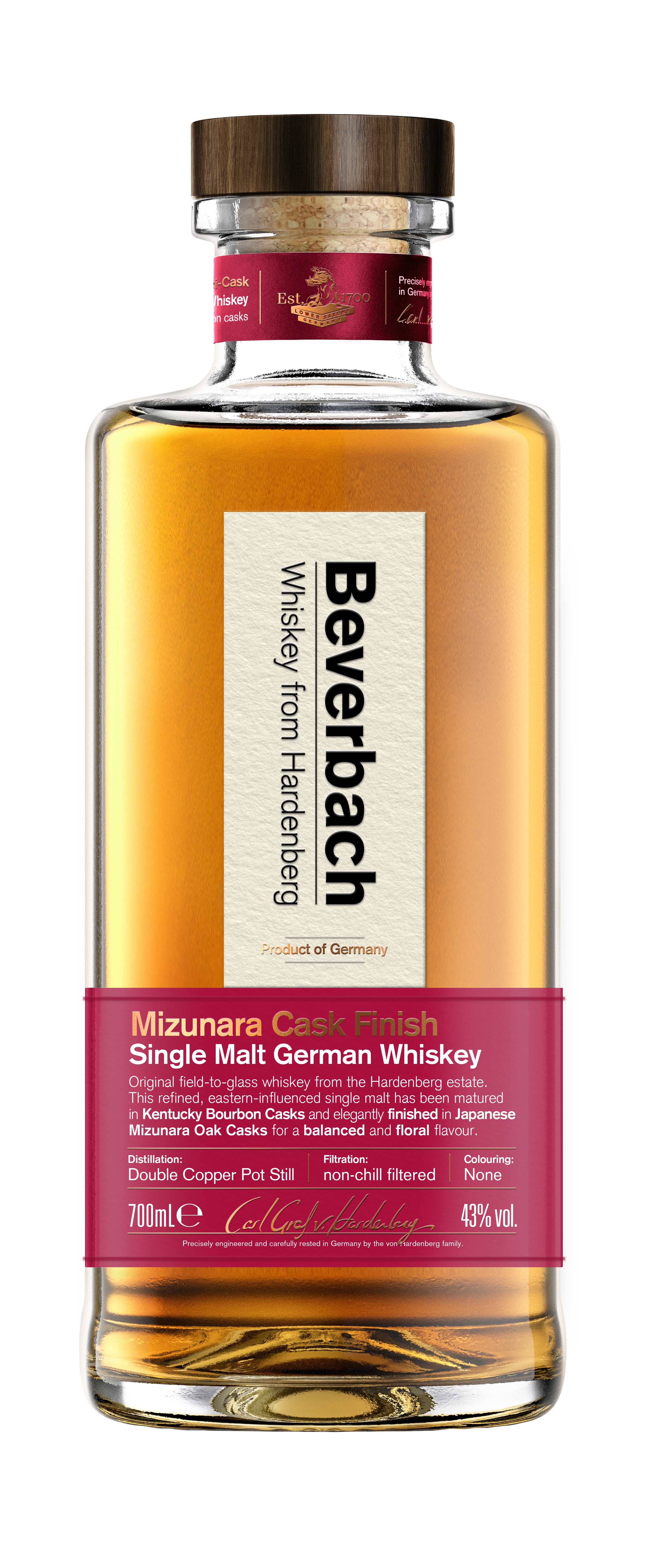 Beverbach Single Malt German Whiskey Mizunara Cask Finish 0,7l Beverbach Single Malt German Whiskey Mizunara Cask Finish 0,7l